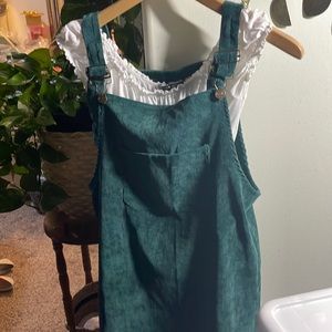 Green small dress corduroy
